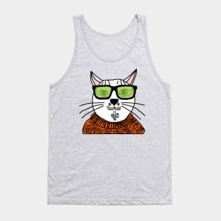 Kitty Cat Hipster Tank Top